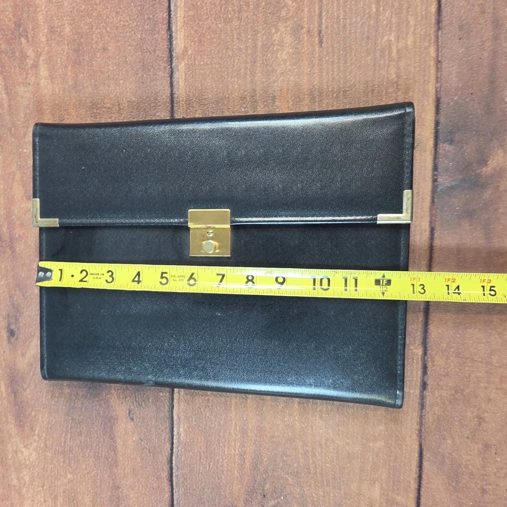 Portfolio Organizer Mens Womens OS Black Good Gold Trim Calculator